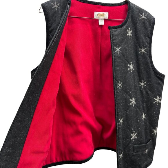 Talbots Snowflake Zip Vest – Size Small – Wool Blend – Winter Chic - Picture 4 of 7
